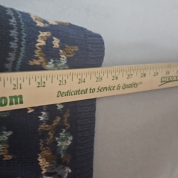 Vintage  Croft & Barrow Women's Cardigan Sweater sz 22W Navy with  floral design - Picture 10 of 10